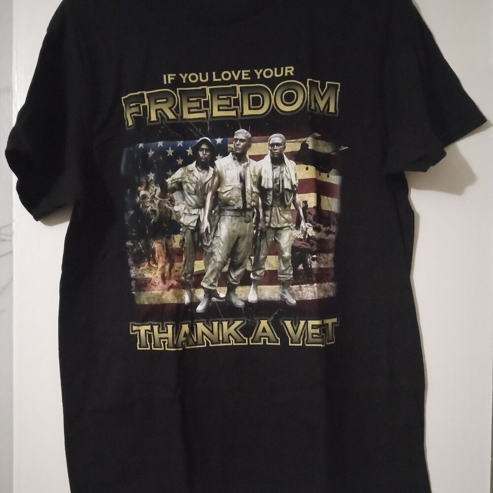 Delta Ringspun men's military black T-shirt sizeM grunge goth cascual wear new